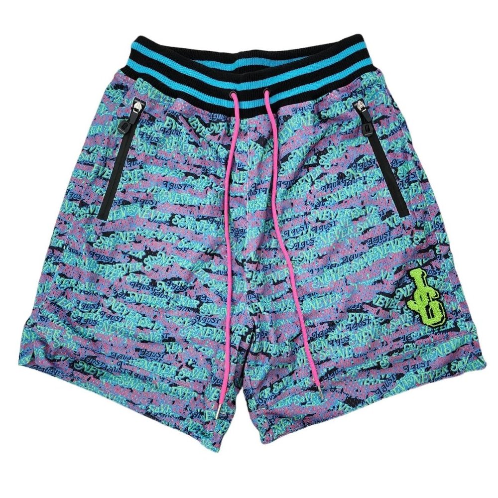 John Geiger “I Just Never Save Phone Numbers” Mesh Basketball Shorts L New